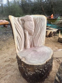 a chair made out of a tree stump